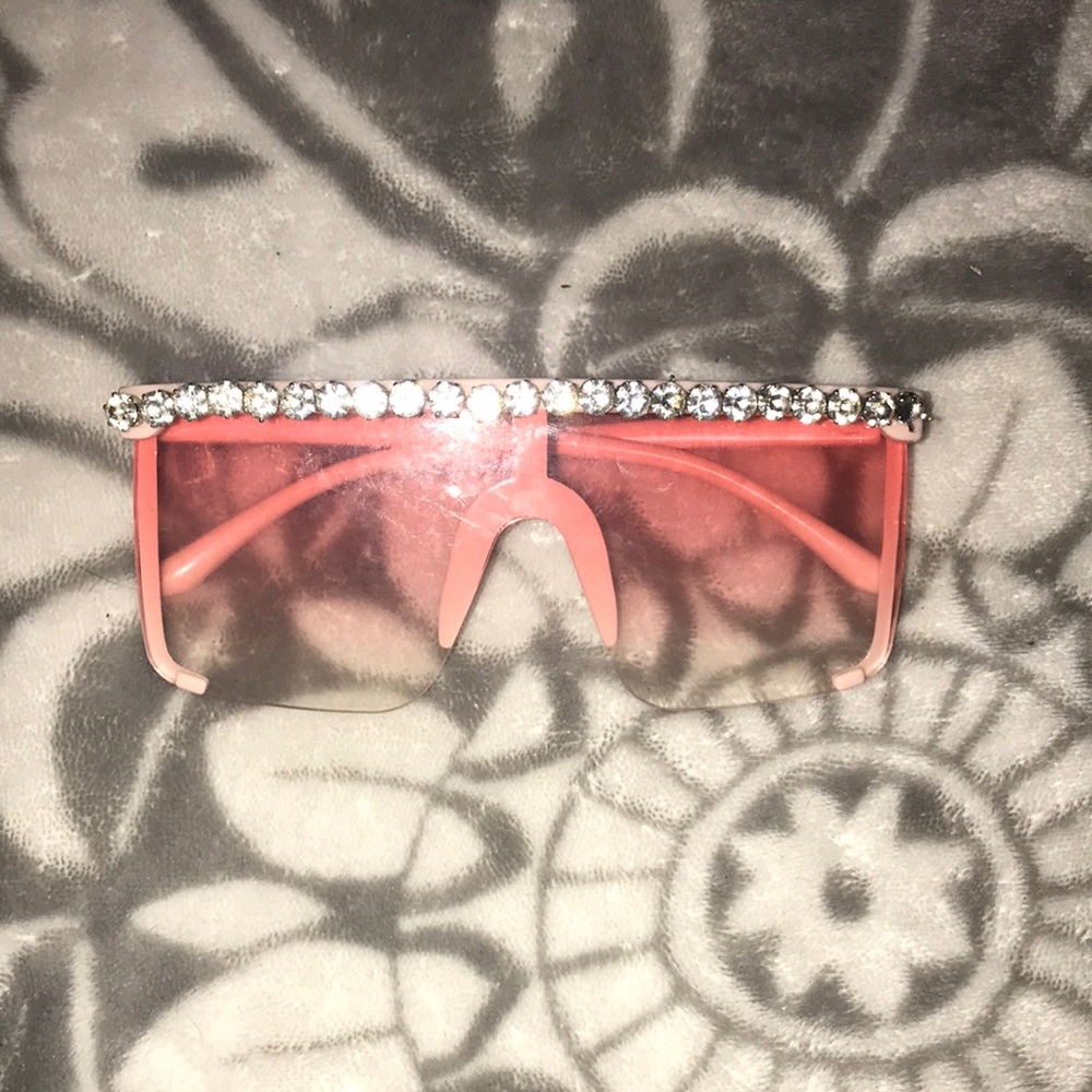 Pink Rhinestone Sunglasses